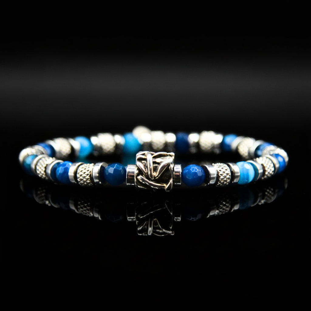 Lila Tigerauge-Armband PASSION mit Silberanschlüssen