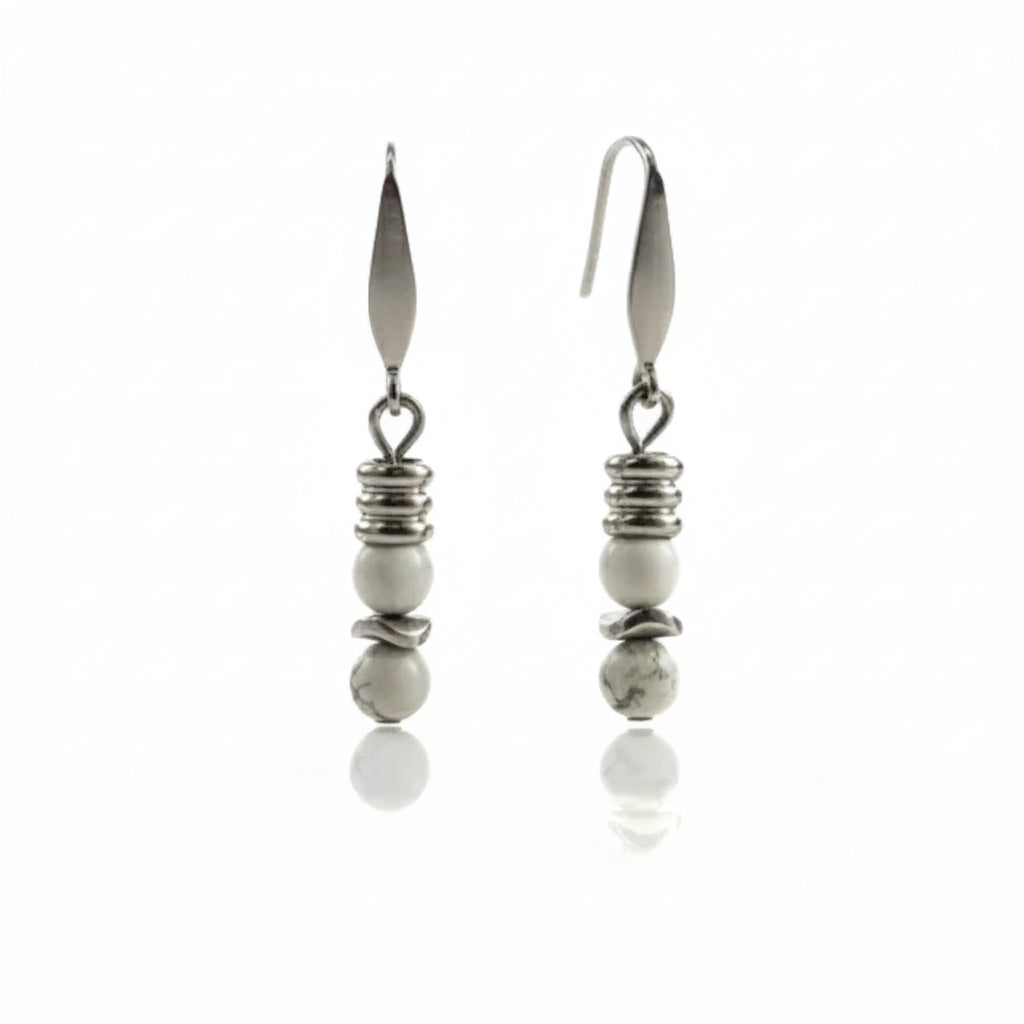 Orecchini in Howlite e Acciaio 316L