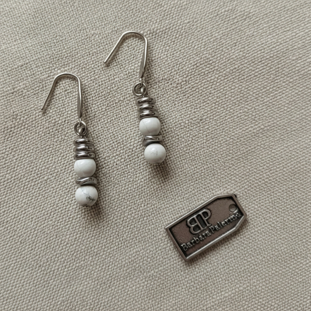Orecchini in Howlite e Acciaio 316L