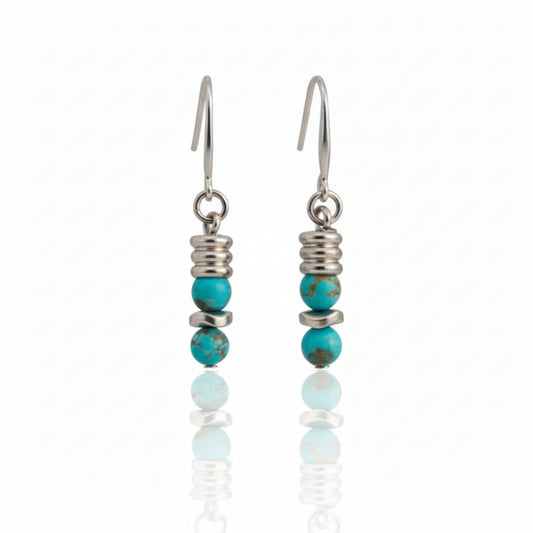 Orecchini Donna in Pasta Turchese e Acciaio 316L