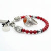 Knallrotes Set: Ring und Armband