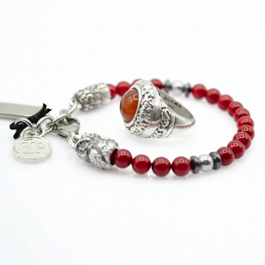 Set Rosso Vivo: Anello e Bracciale