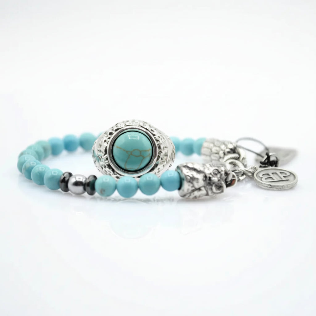 SkyStone Türkis Ring- und Armband-Set