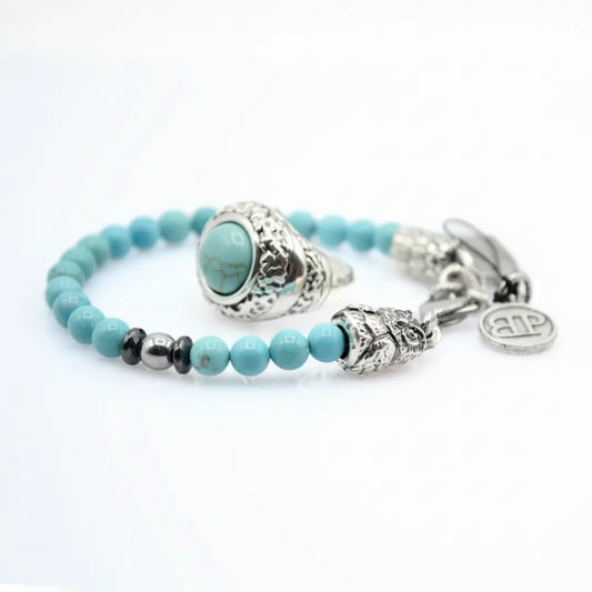 SkyStone Set Anello e Bracciale Turchese