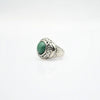 Anello Vitality con Pasta di Malachite e Scultura Ocean