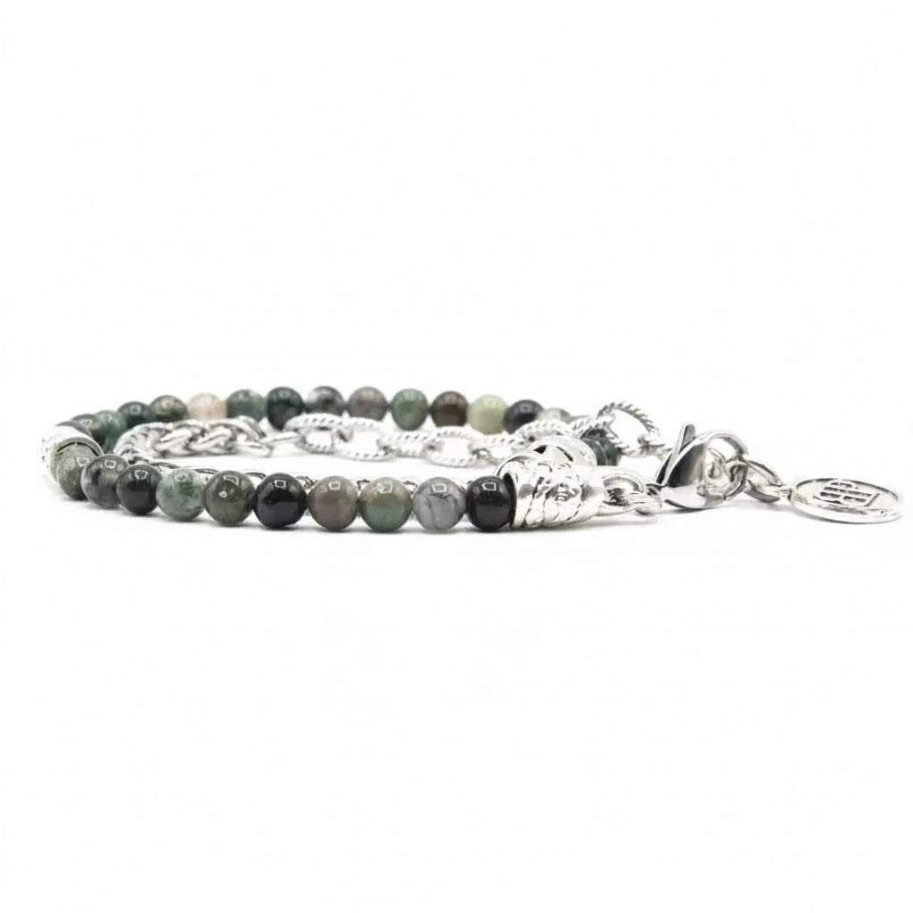 Bracciale doppio giro Ocean in Agata indiana Bombay