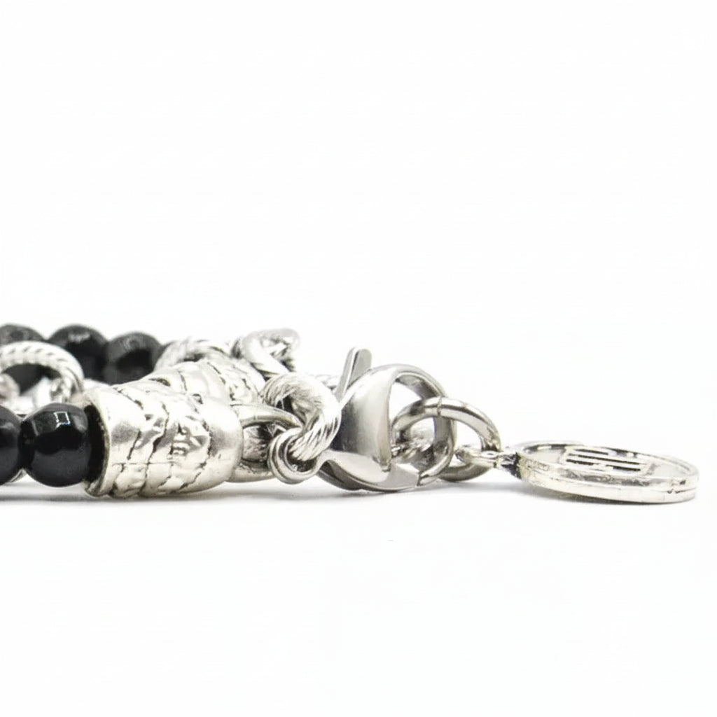 Bracciale doppio giro Onice Nera sfaccettata Ocean Dubai
