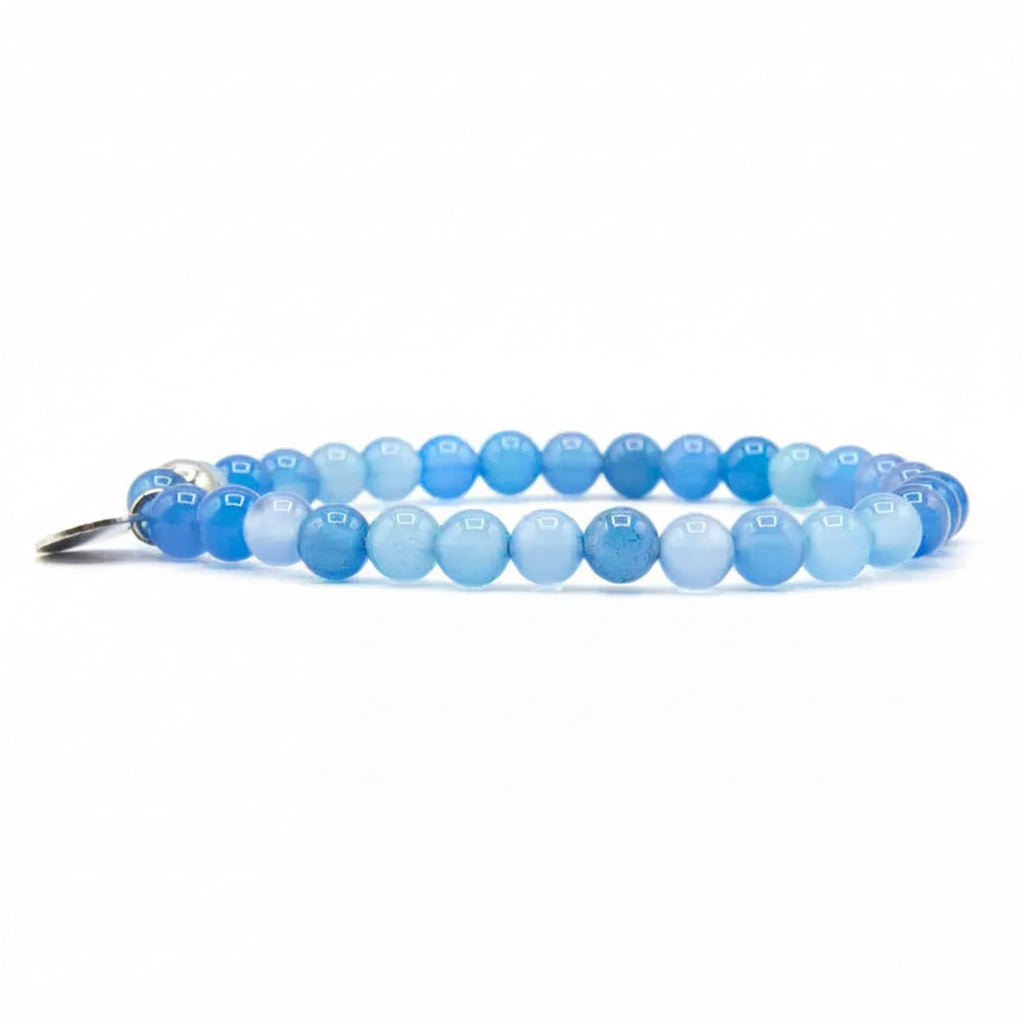 Steine: elastisches Armband aus blauem Achat