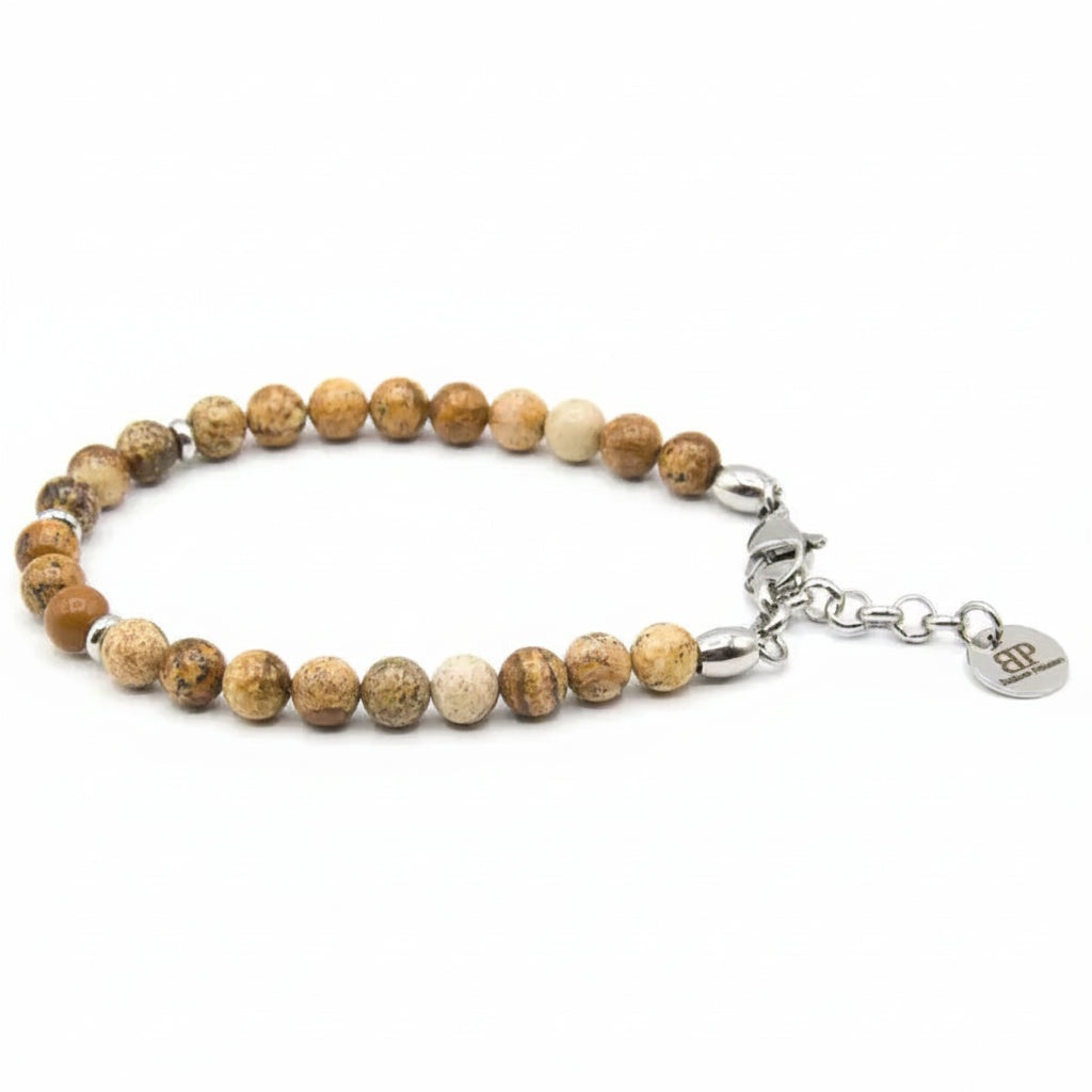 Stones bracciale pietra Paesina  con moschettone