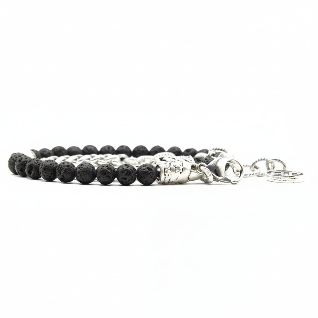 Bracciale doppio giro Pietra Lavica Ocean Stromboli