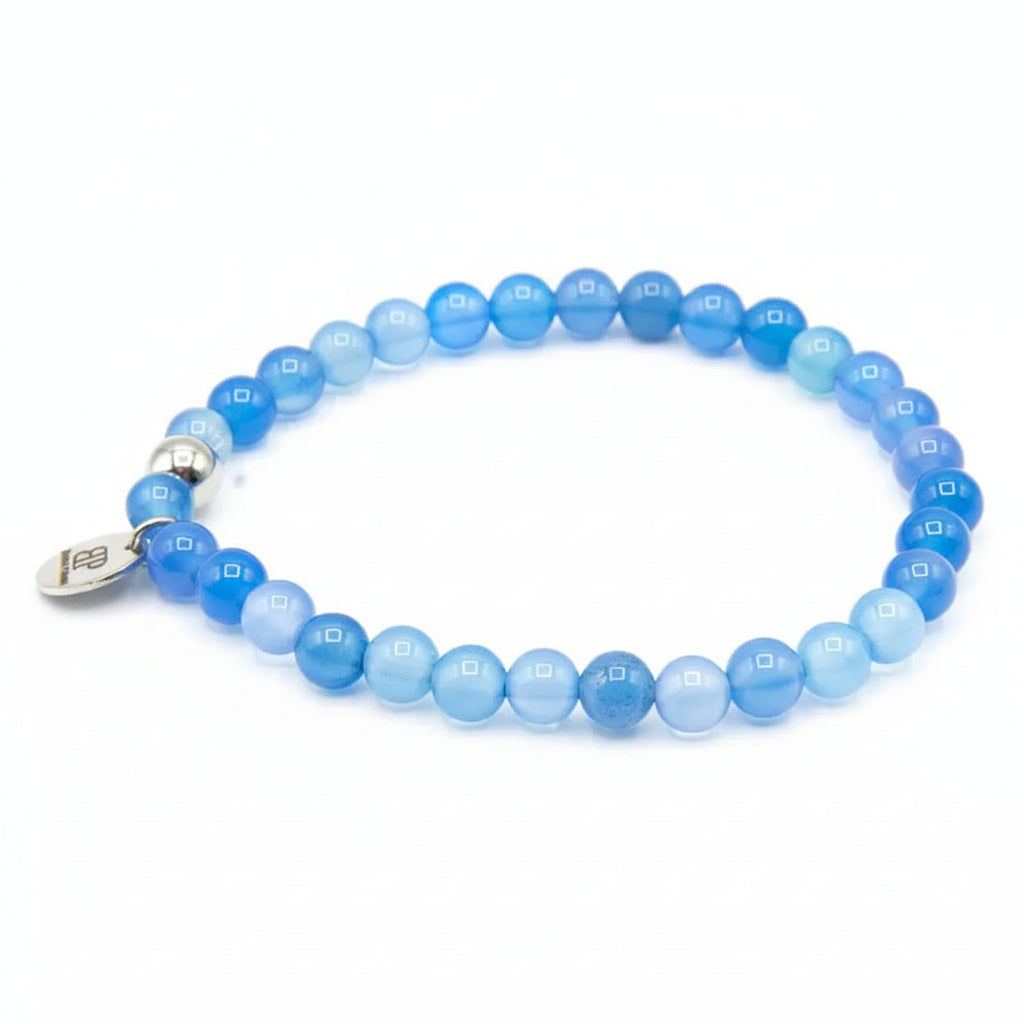Steine: elastisches Armband aus blauem Achat