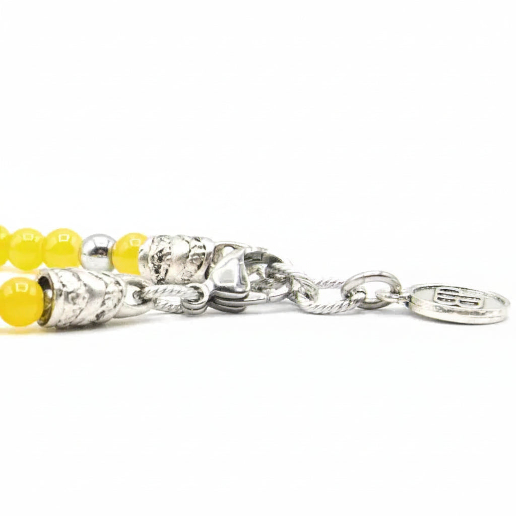 Sorrento-Gelb-Armband. Gelbe Glasjade, Lavastein, Aulit