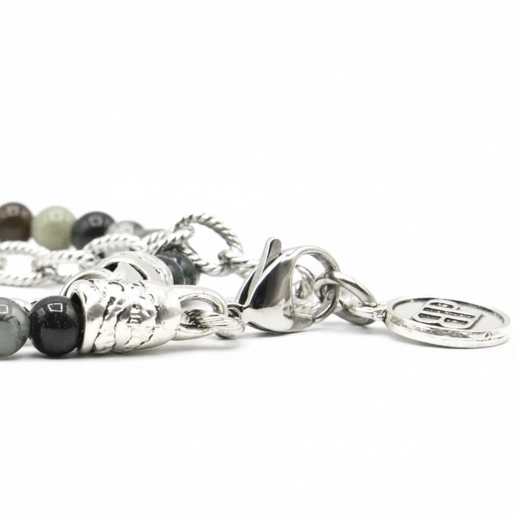 Bracciale doppio giro Ocean in Agata indiana Bombay