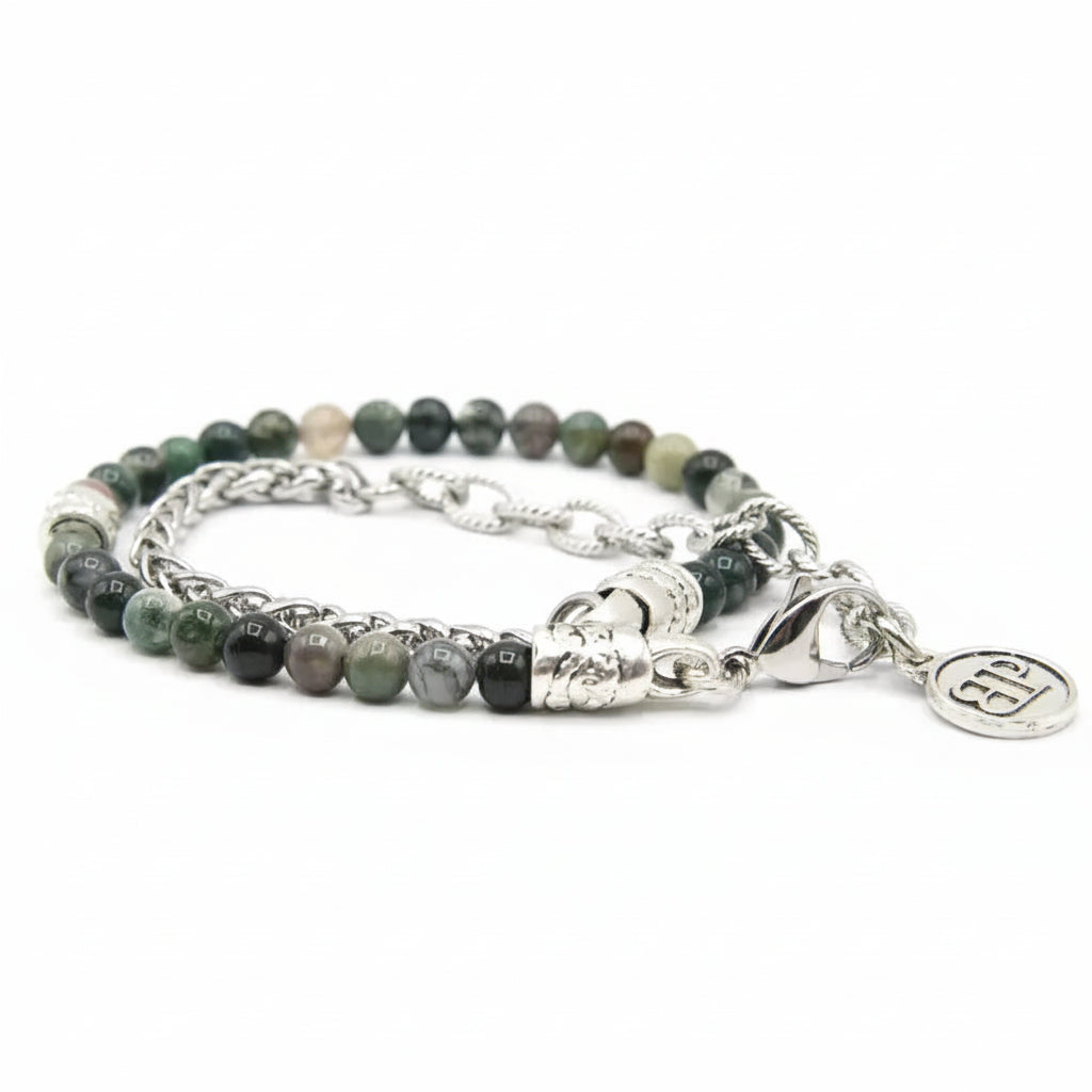Bracciale doppio giro Ocean in Agata indiana Bombay