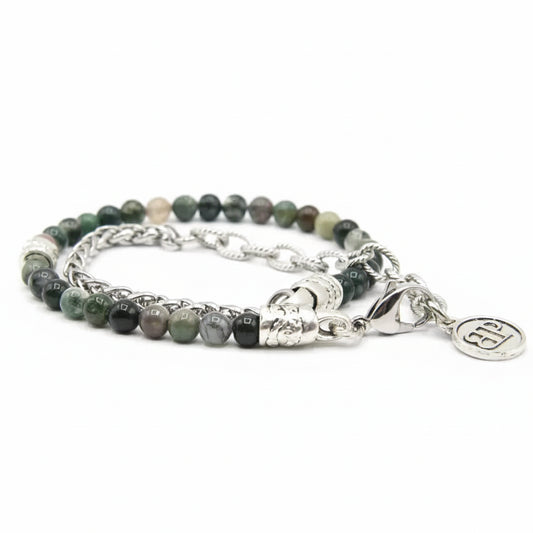 Ozean-Doppelt-Twist-Armband aus Bombay-Indisch-Achat