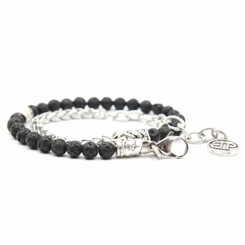 Bracciale doppio giro Pietra Lavica Ocean Stromboli