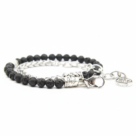 Ocean Stromboli Lava Stone Double Loop Armband