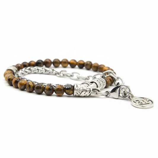 Ozean-Tibet-Tigerauge-Armband mit doppelter Drehung