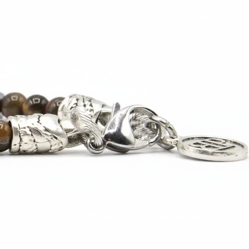 Country-Armband Tigerauge und Hämatit Silber Ozean Kalifornien