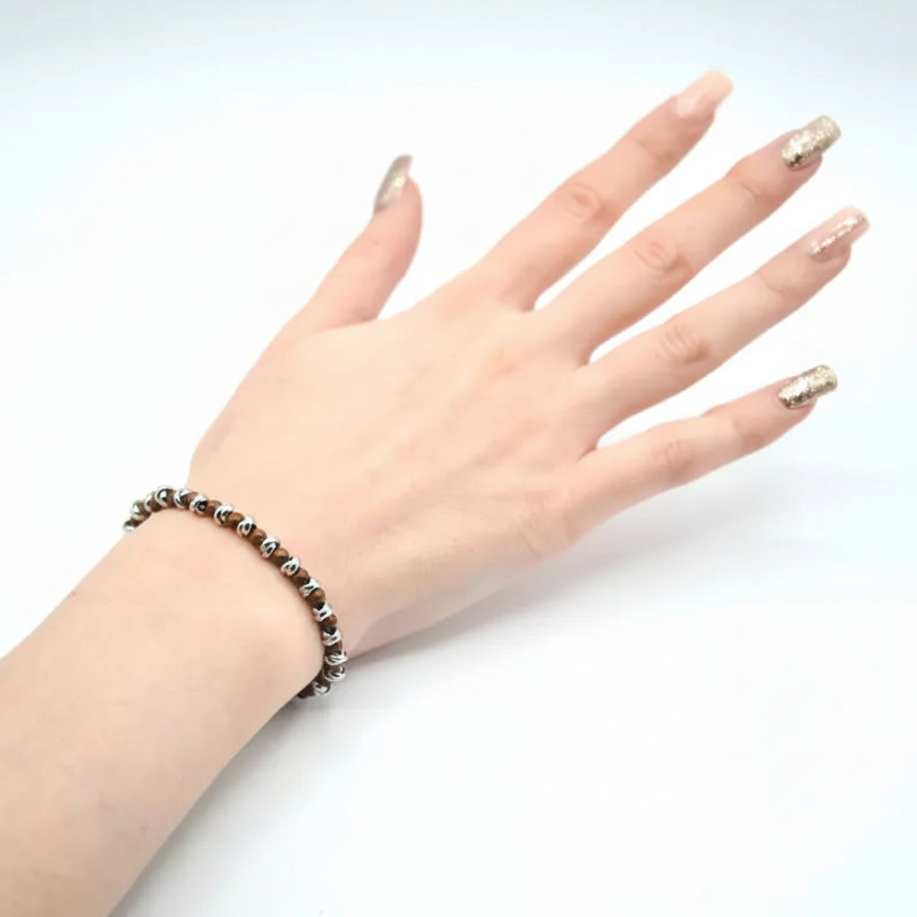 Bracciale nautico acciaio ed ematite Braid Terra Cotta