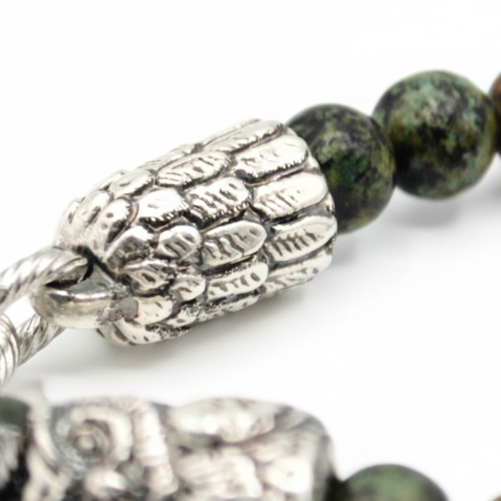 Bracciale Owls Talisman con gufo e turchese Africano