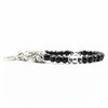 Bracciale Owls Eclipse  Onice Nera Sfaccettata & Gufo d'Argento