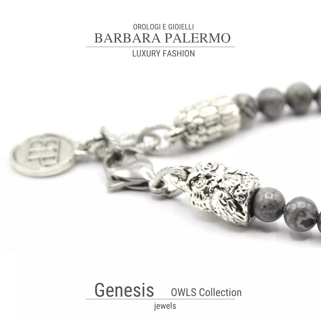 Genesis Bracciale Agata fossile con Gufo Owls