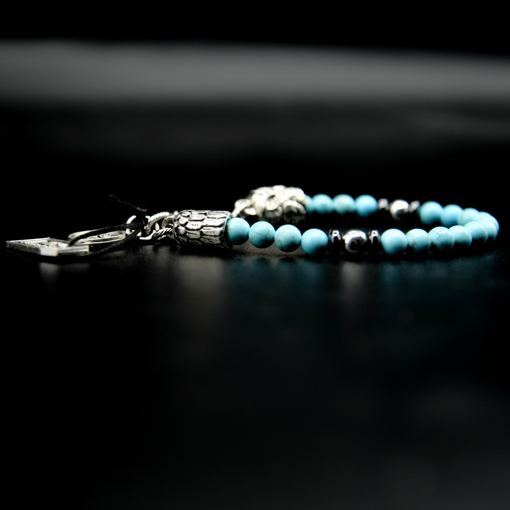 Sentinel – Türkisfarbenes Steinarmband mit Eule