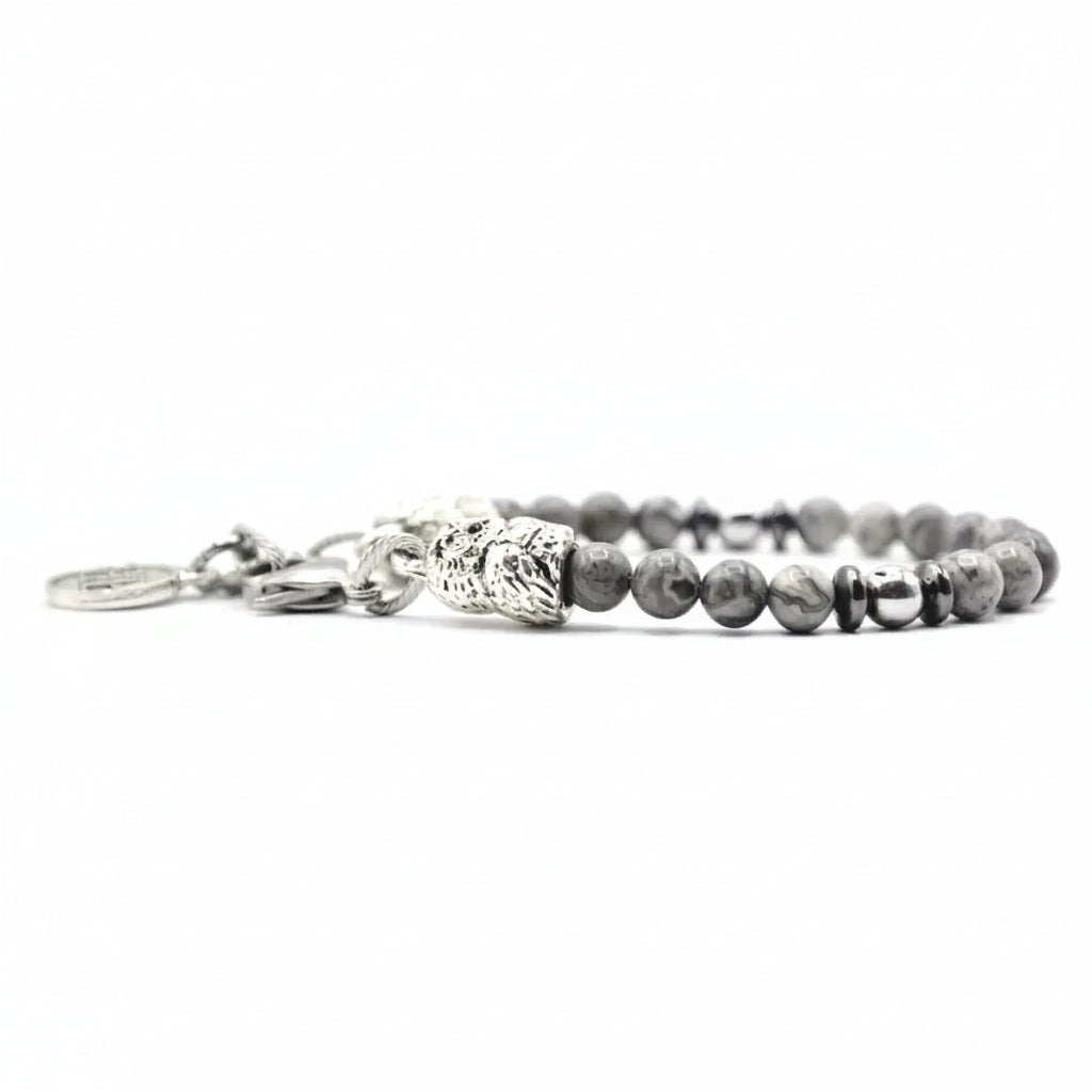 Genesis Bracciale Agata fossile con Gufo Owls