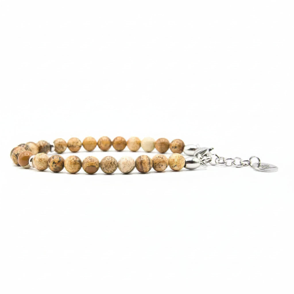 Stones bracciale pietra Paesina  con moschettone