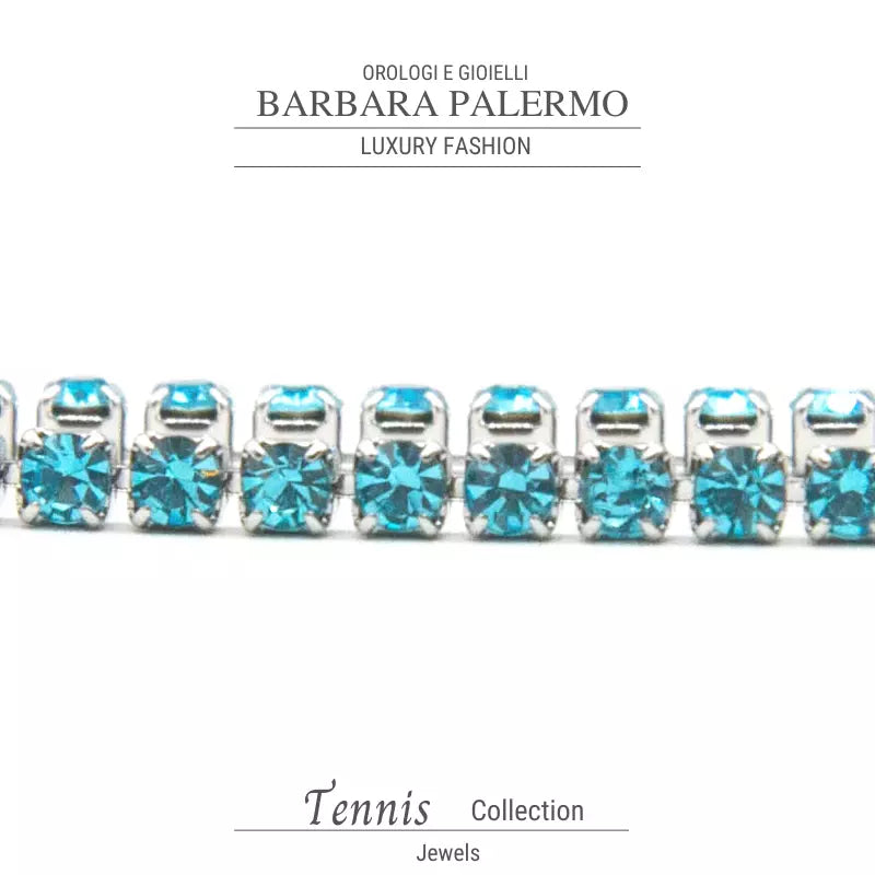 Collana turchese tennis con cristallo in acciaio 304 PVD