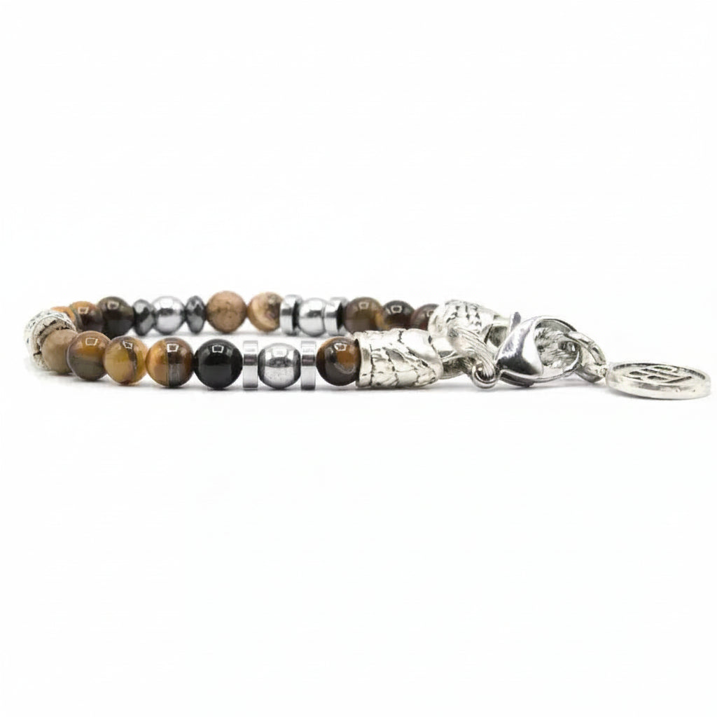 Country-Armband Tigerauge und Hämatit Silber Ozean Kalifornien