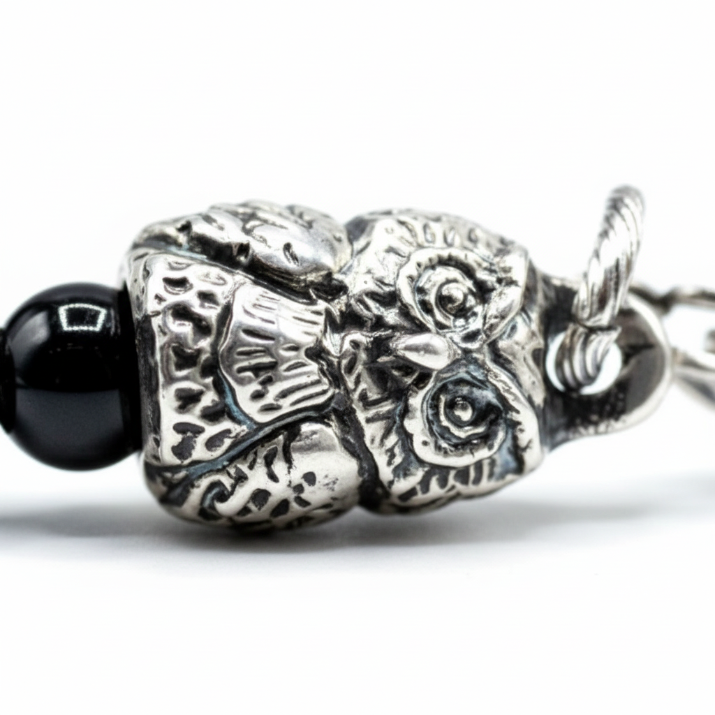 Prosperity Owls  Bracciale in Occhio di Tigre Verde ed Ematite con Gufo