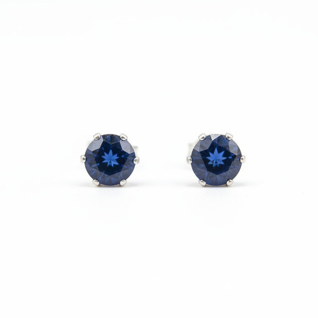 Orecchini Punto luce acciaio 316 L cristalli blu