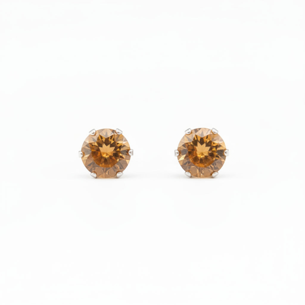 Orecchini Punto luce acciaio 316 L cristalli champagne