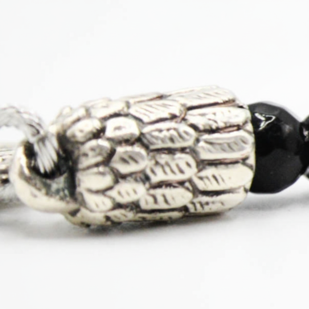 Porta chiave Owls  gufo in pietre onice nero sfaccettato Eclipse