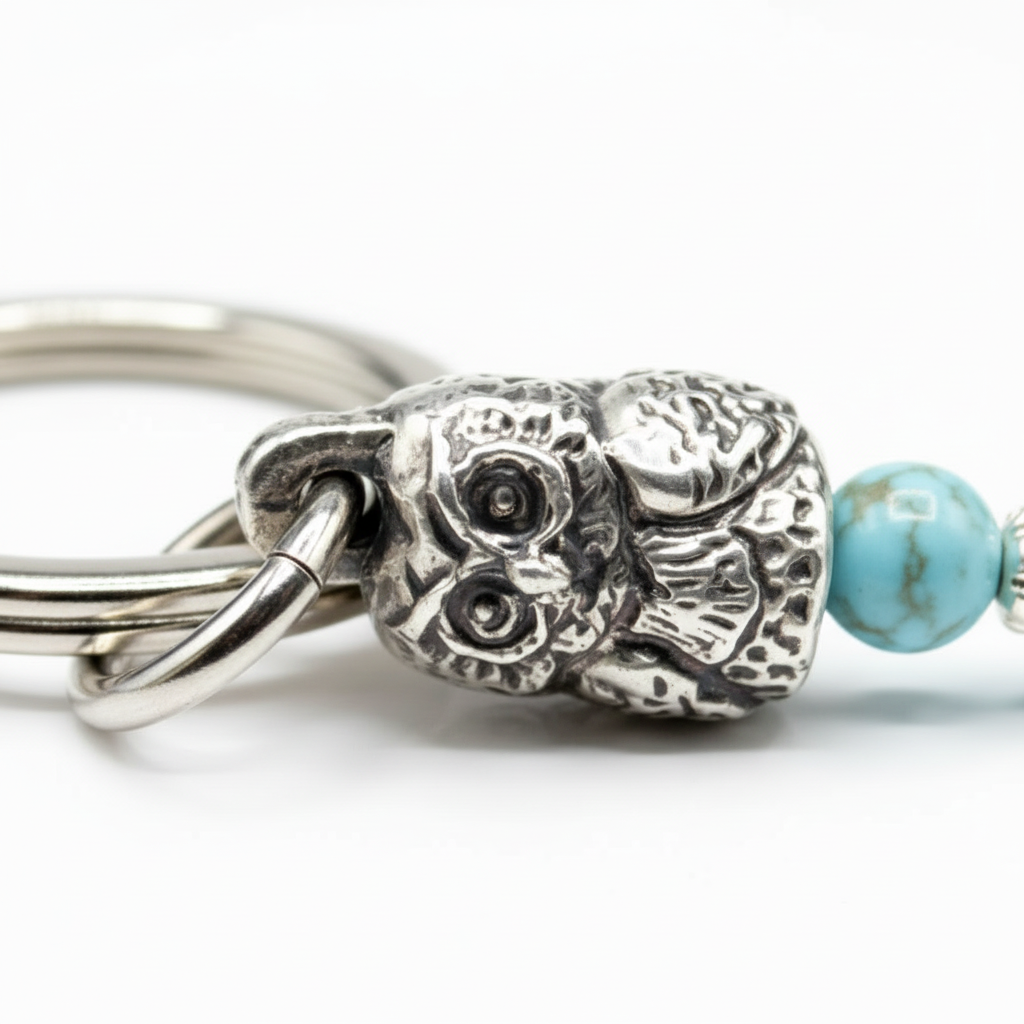 Sentinel porta chiave Gufo argento e turchese Owls